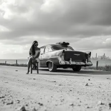 Nostalgia's Embrace: Solitude on Deserted Shore