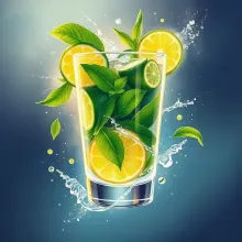 Reverse Mojito Assembly: Luminous Vaporwave Watercolor

This title encapsulates the dynamic nature of the artwork, its stylistic influences, and the unique presentation (reverse assembly) while maintaining a concise and engaging format.