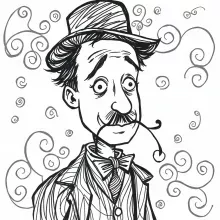 Chaplin Doodle Art Sketch