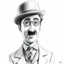 Pencil Sketch - Charlie Chaplin Portrait