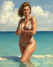 Monet-Inspired Abstract Swimwear

This title is abstracted from the original description and focuses on the style of the art rather than specific subjects or artists mentioned.