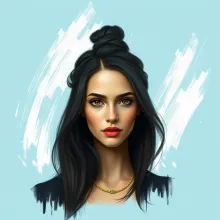 Serious Portrait with Gold Necklace and Red Nose