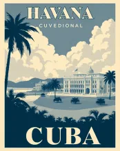 Vintage Travel Poster: Dramatic Havana-Cuba View

This title captures the essence of the AI art's style and subject matter, providing a concise and informative description for easy understanding.