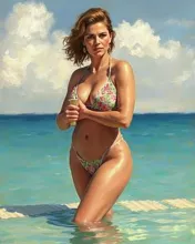 Monet-Inspired Abstract Swimwear

This title is abstracted from the original description and focuses on the style of the art rather than specific subjects or artists mentioned.