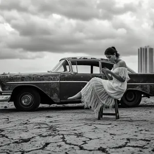 Abandoned Car by the Shore: A Study in Nostalgia