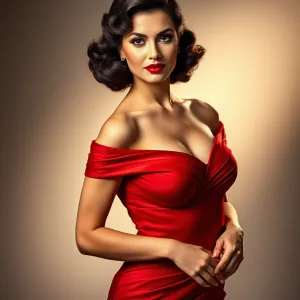 Vintage Glamour: Elegant Red Dress
