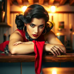 1950s Vintage Pin-Up Artwork: Bold and Sensual Glamour