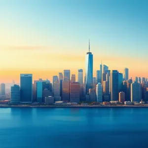 Vibrant Minimalist City Skyline