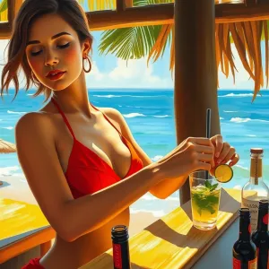 Impressionist Tropical Mojito Preparation