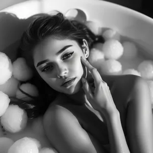 Tranquil Moments: Selena Gomez in a Timeless Bubble Bath