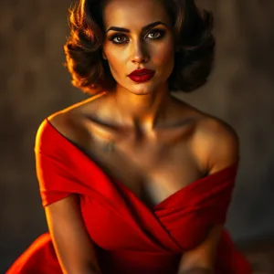 Golden Hour Grace: Bold Portrait in Red