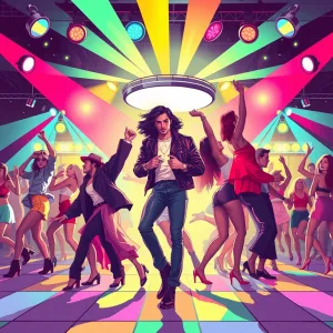 Vibrant Nightclub Mosaic: Street Art Meets '80s Glamour