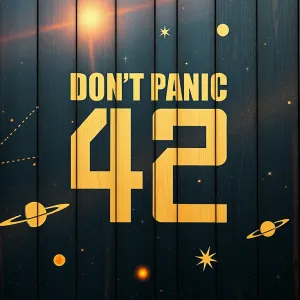 42: Hitchhiker's Guide to the Galaxy Wooden Poster