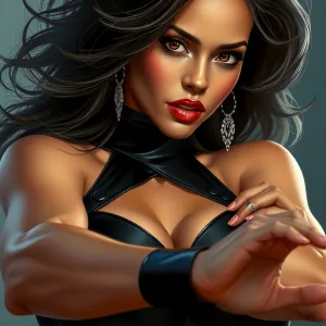 Hyper-realistic Digital Portrait: Halle Berry as the Stunning Heroine