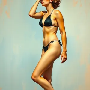Stylized Degas-Inspired Bikini Portrait