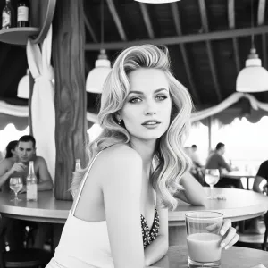 1960s Beach Bar Madonna Sketch