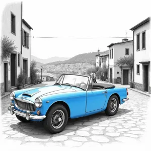 Vibrant Vintage Triumph in Ancient Greek Panorama