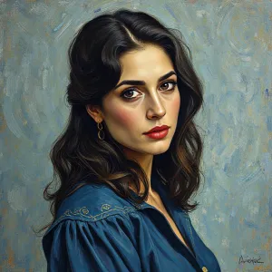 Van Gogh-Inspired Portrait of Salma Hayek