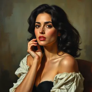 Rembrandt-Style Portrait of Salma Hayek