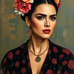 Frida-inspired Portrait of Salma Hayek