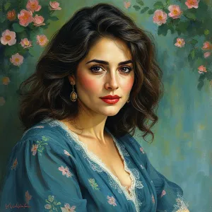 Monet-Inspired Portrait of Salma Hayek