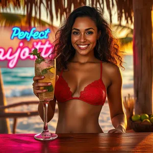 Vibrant Beach Mojito Scene