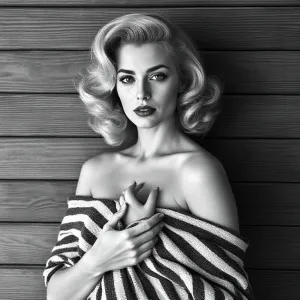 Vintage Glamour: Black-and-White Portrait