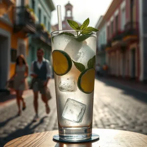 Colonial Town Square Mojito in Sunlight
