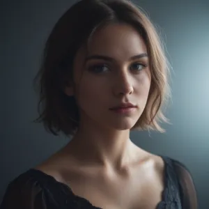 High-Fashion Glamour: Purple-Blue Portrait