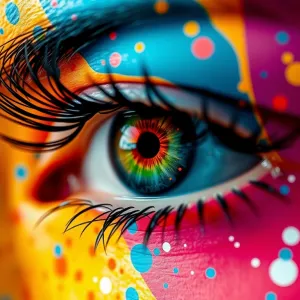 Vibrant Color Spectrum Eye with Abstract Patterns