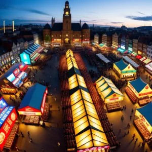 Vibrant Market Square Panorama