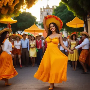Mexican Dancer Celebrating Golden Hour