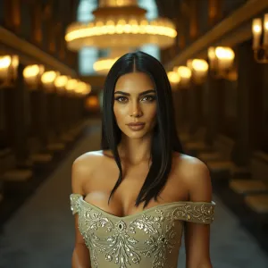 Transparent Dress Portrait of Kim Kardashian