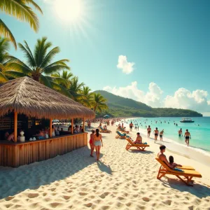 Tropical Beach Scene with Active Bar - Perfect Mojito