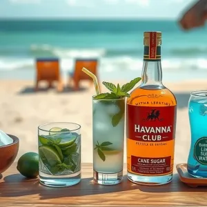 Tropical Cocktail Setup under Studio Lighting