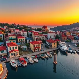 Drone Photography: Golden Hour Detail - Pythagorean Harbour, Samos, Greece (HDR)