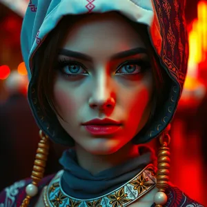 Title: "Greg Rutkowski's Hyperrealistic Cyber-Geisha: A Blade Runner 2077 Inspired Fusion