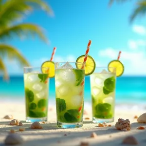 4K Vibrant Beach Mojito Masterpiece with HDR Detail