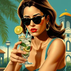 Soviet-style Propaganda: Salma Hayek with Mojito