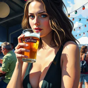 Nerdy Nymph at Craft Beer Fest, Impressionistic Portrayal