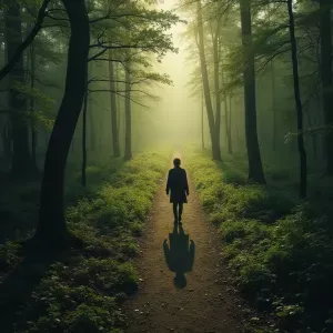 Romantic Aerial Forest Solitude