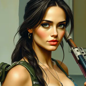 Impressionistic Tomb Raider Portrait (Fantasy)