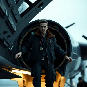 Futuristic Pilot Exits Low-Key Aircraft

This title succinctly describes the subject matter and visual style of the AI art piece.