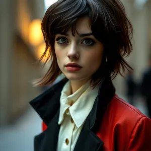 Petite Model in Avant-Garde Attire Under High-Key Lighting