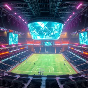 Futuristic Holographic Sports Arena Ultra High-Res 3D Rendering