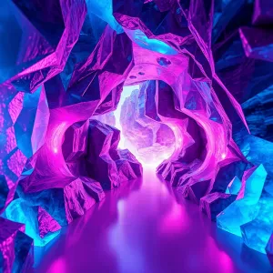 Neon-Glow Crystal Cave

This AI-generated art features a 3D rendering of a crystal cave that glows in neon blues and purples, offering an intriguing view from inside looking outward.