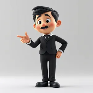 Adorable 3D Charlie Chaplin Figure