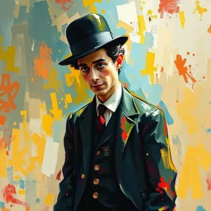 Impressionistic Charlie Chaplin Portrayal