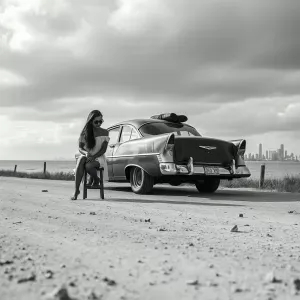 Nostalgia's Embrace: Solitude on Deserted Shore