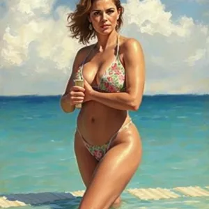 Monet-Inspired Abstract Swimwear

This title is abstracted from the original description and focuses on the style of the art rather than specific subjects or artists mentioned.